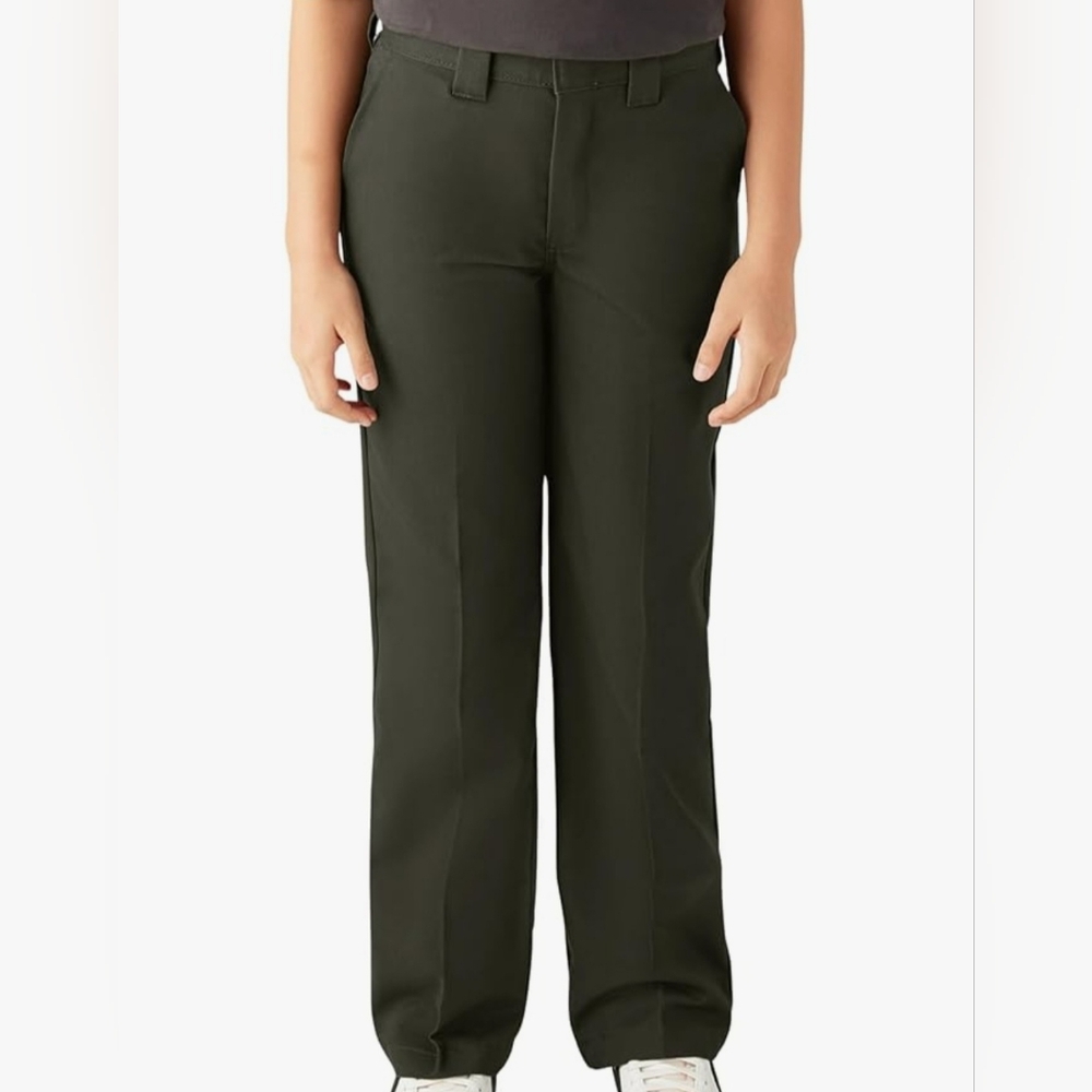 Boys Dickies Twill Pants Dark Green Straight-Leg Pants Size 16 NWT